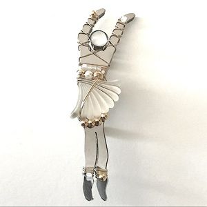 2000 Vintage LizTech Ballerina Brooch Pin Signed